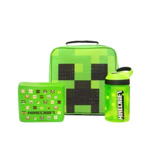 Minecraft Childrens/Kids Creeper Lunch Bag And Bottle Set