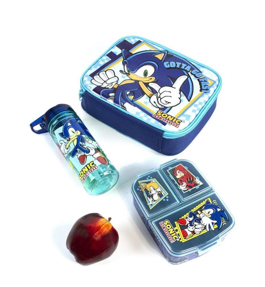 Sonic The Hedgehog Gotta Go Fast Borsa Pranzo con Porta Bottiglia