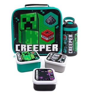 Minecraft Creeper Lunch Bag And Bottle (Pack Of 5)