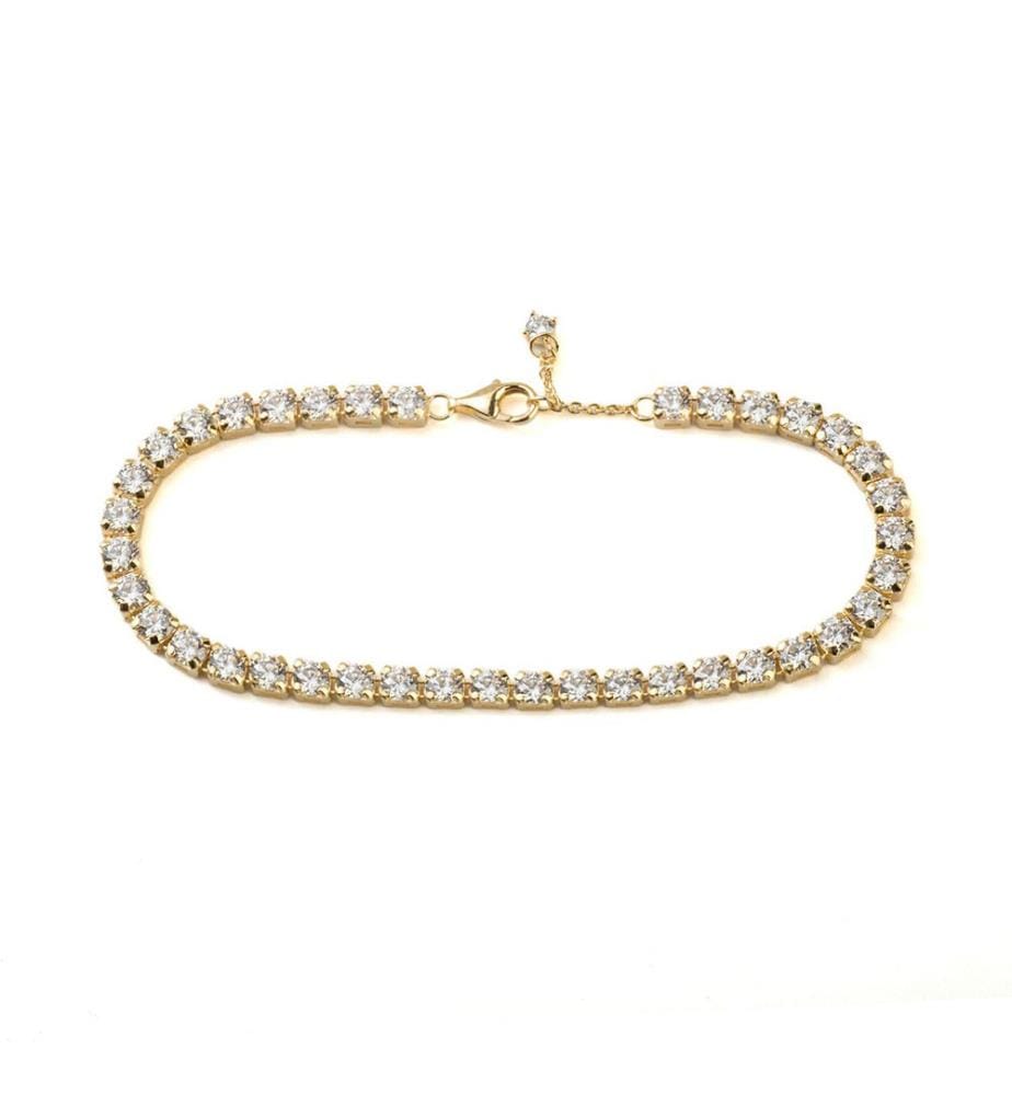 Glitzerndes Tennisarmband - Gold