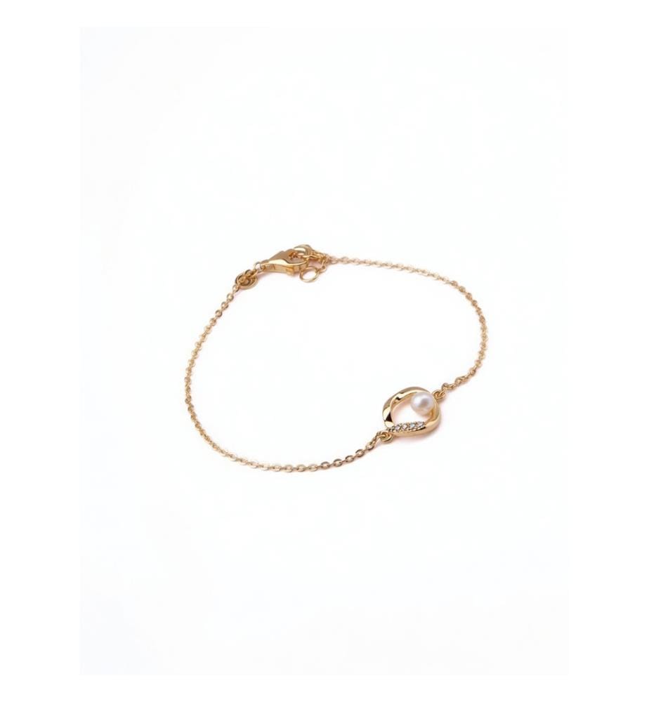 Pandora-Armband mit Zuchtperle - Gold