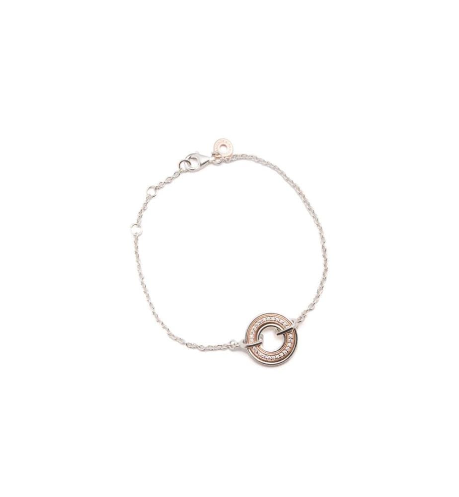 Signature Two Zweifarbiges Logo & Pavé-Kettenarmband - Klar