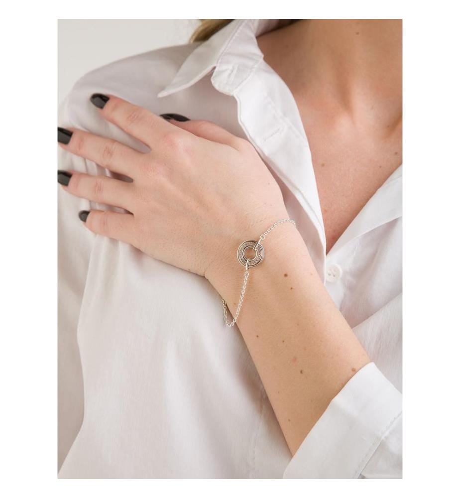 Signature Two Zweifarbiges Logo & Pavé-Kettenarmband - Klar