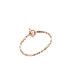 Schlangenkette Sterling Silber T-Bar-Armband - Rose Golden