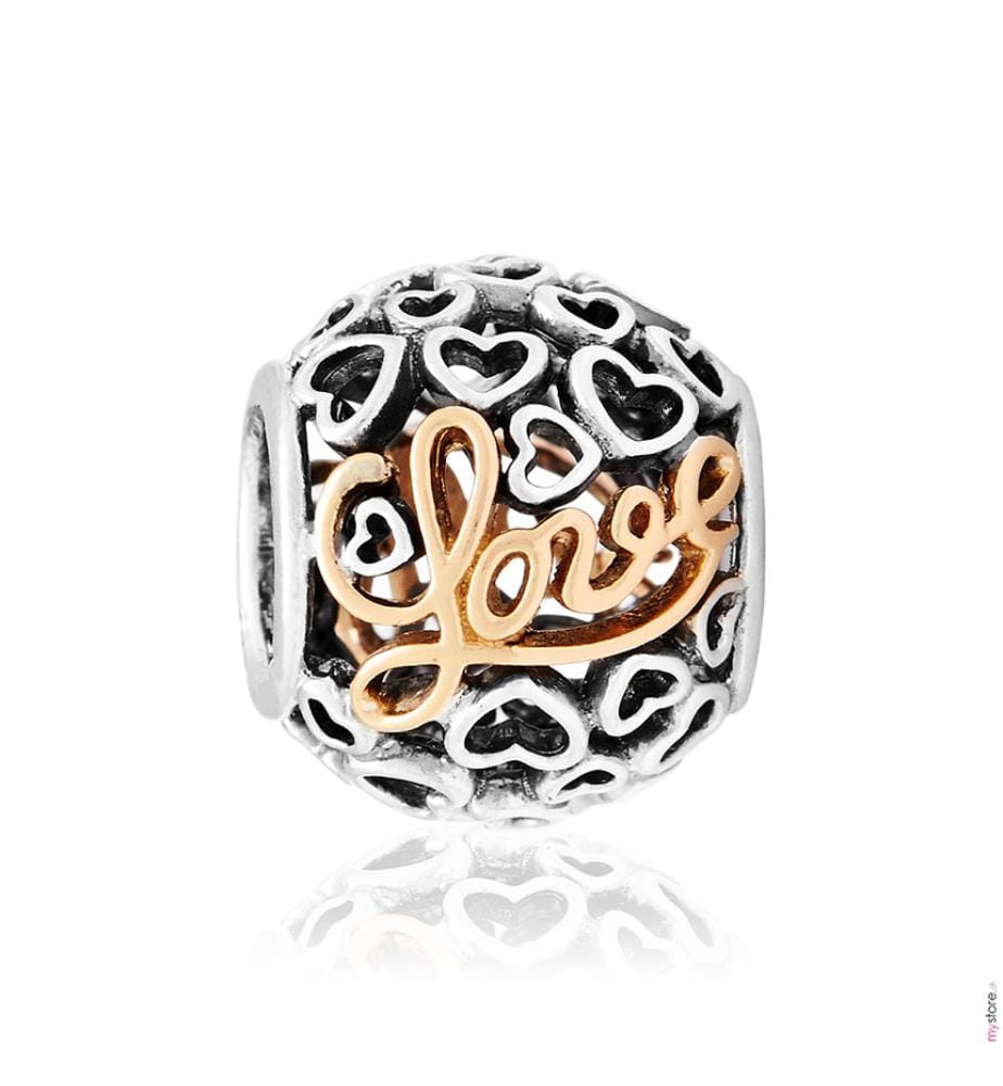 Charm Message d'Amour - Silber und Gold