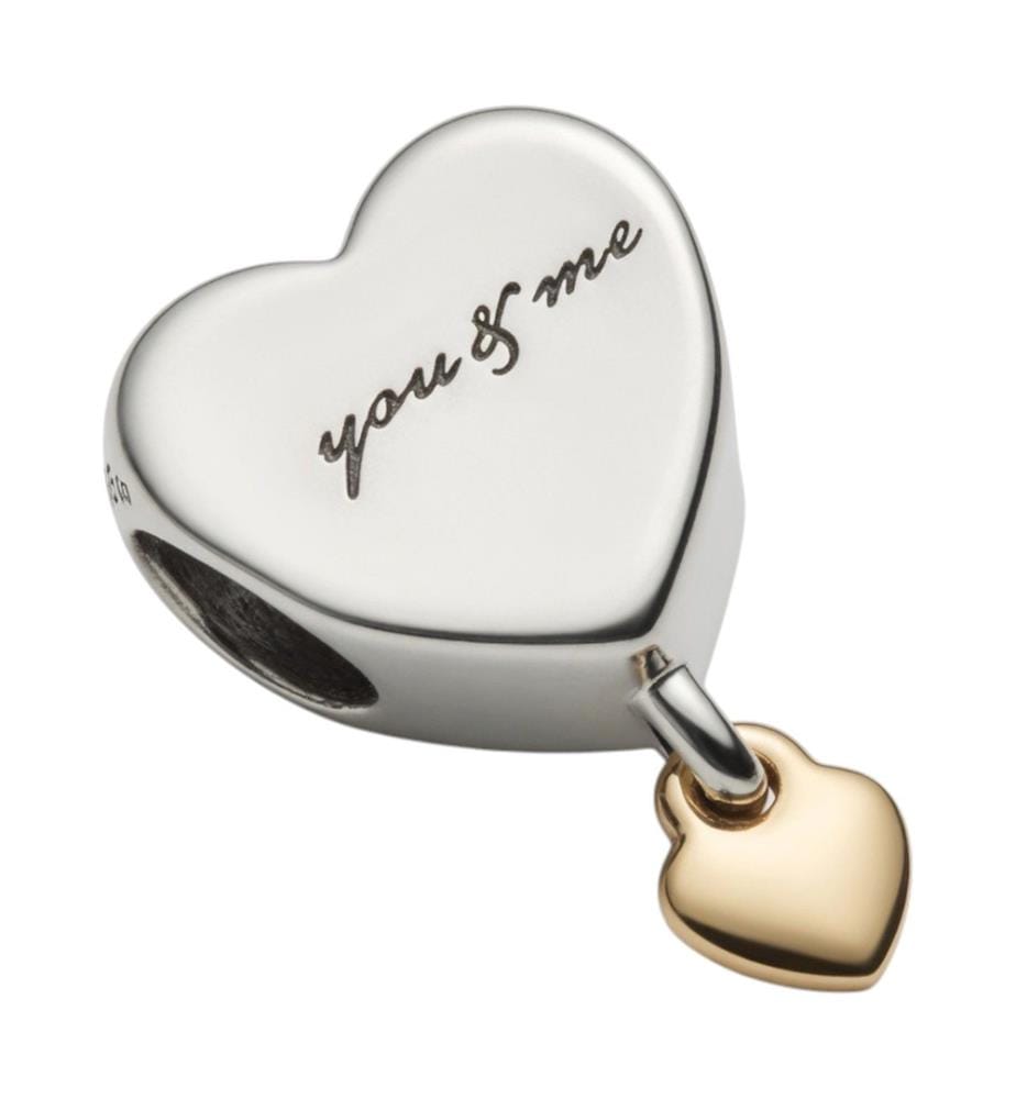 14K Silber Herz Charme - Silber