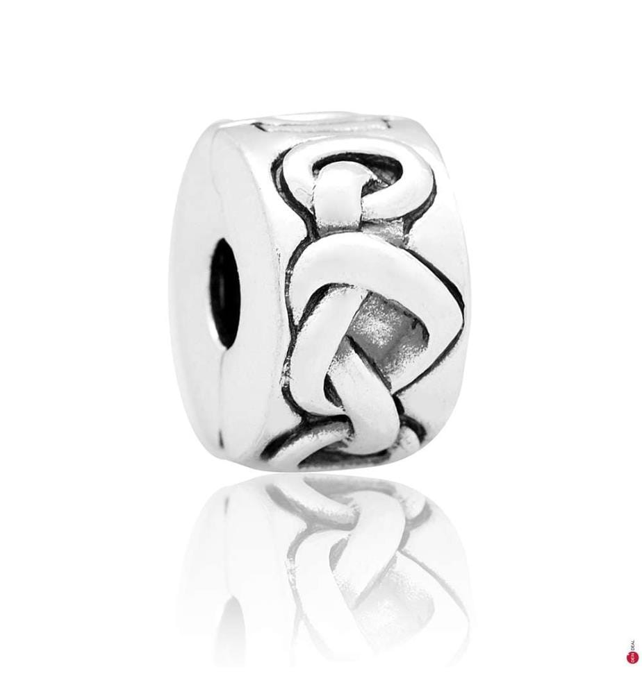 Charm Knotted Hearts - Argenté