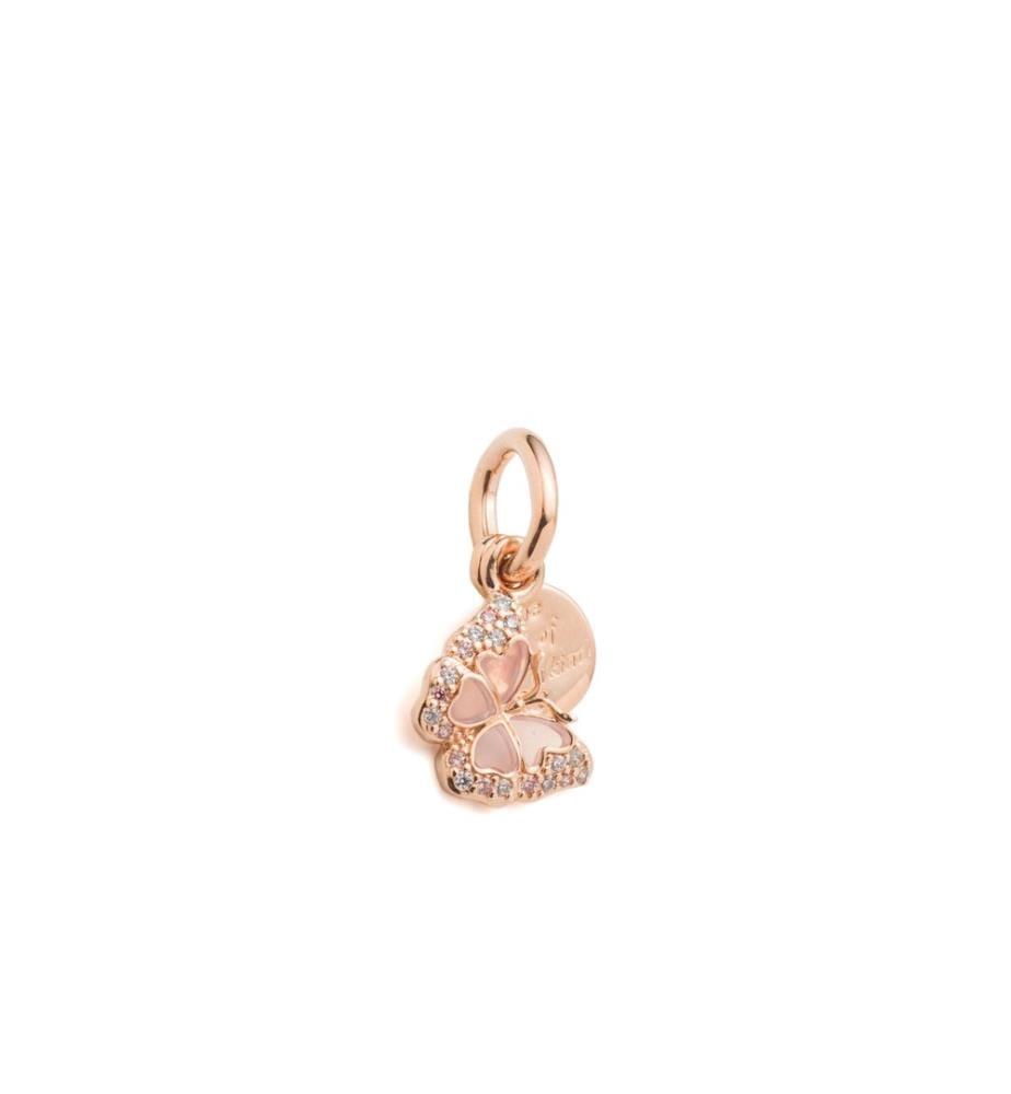 Pendentif Papillon rose et citation - Rose