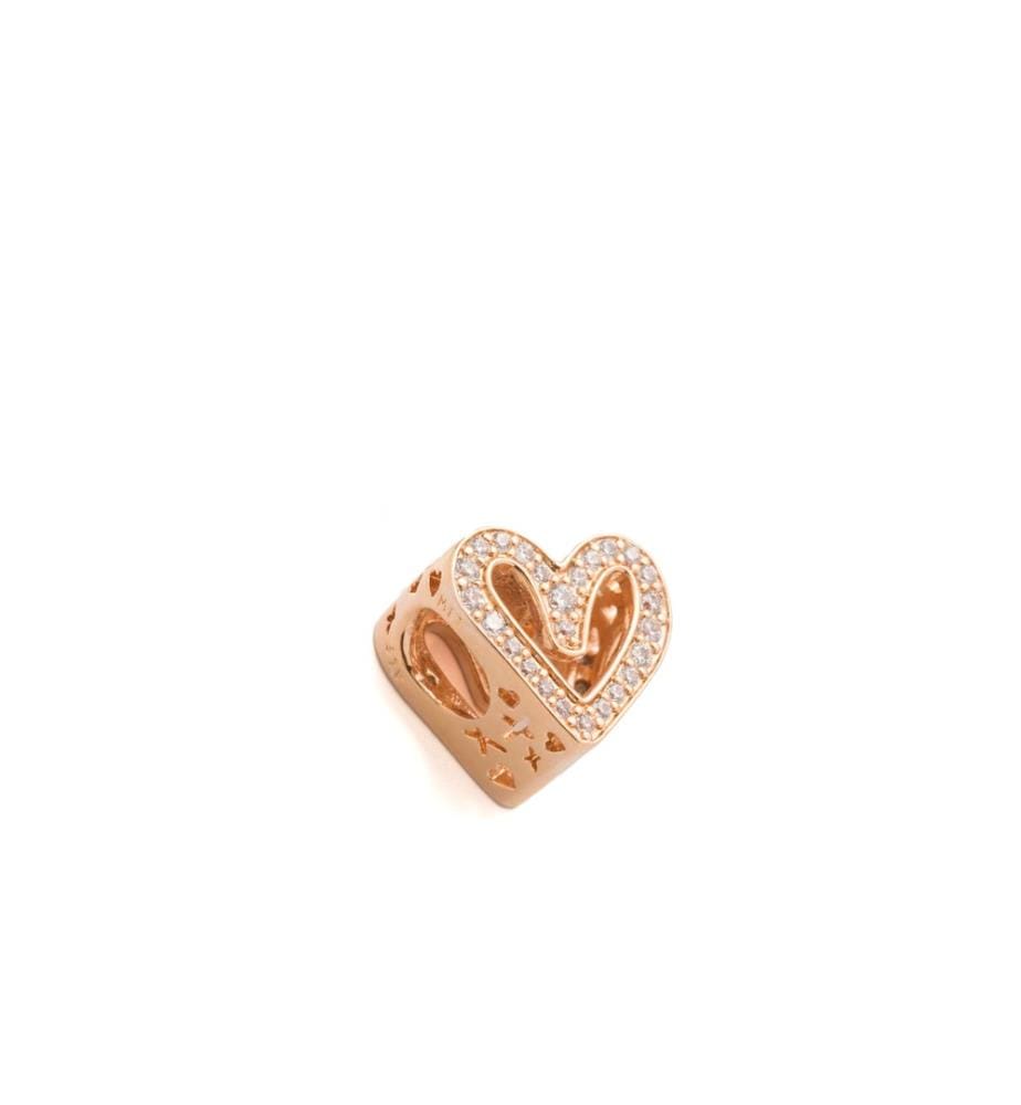 Pendentif Coeur scintillant - Or rose