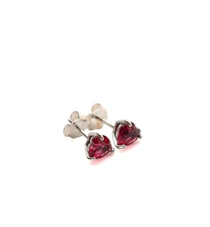 Ohrringe „Red Heart“ – Silber