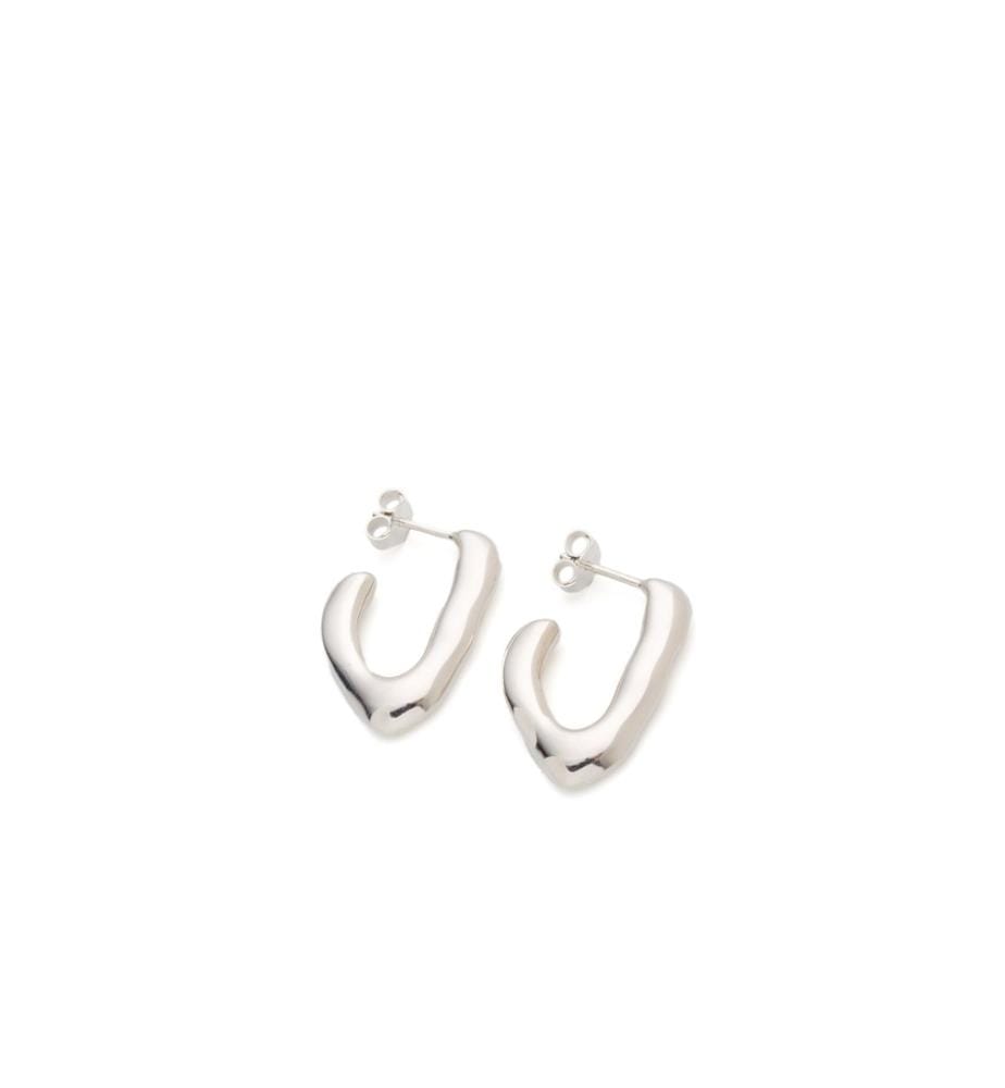 V-Shaped Earrings - Silver