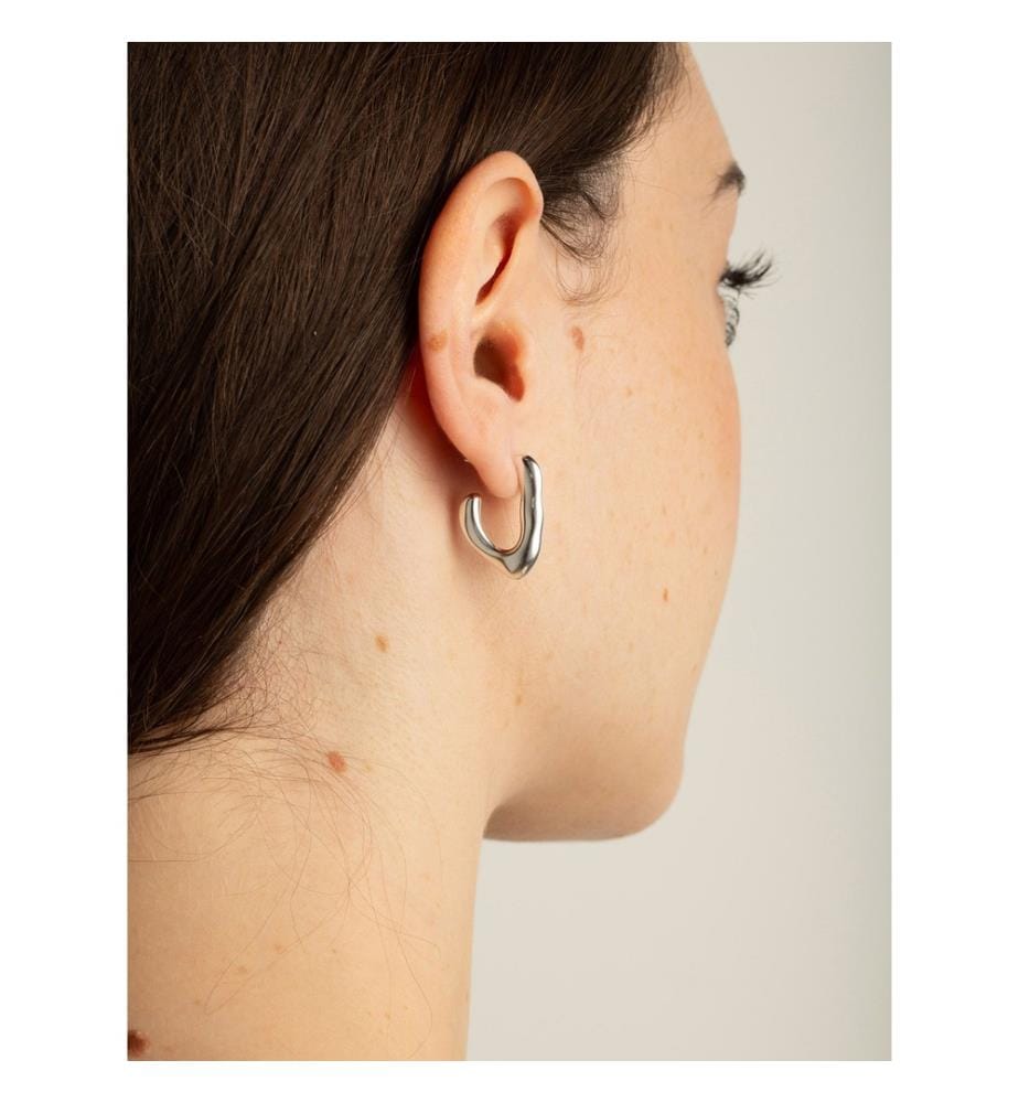 V-Shaped Earrings - Silver