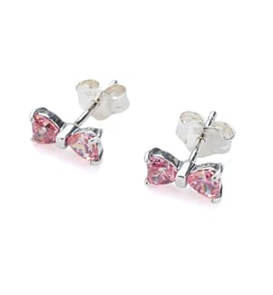 Grosse Schleifenohrringe Rose 925er Silber - Silver