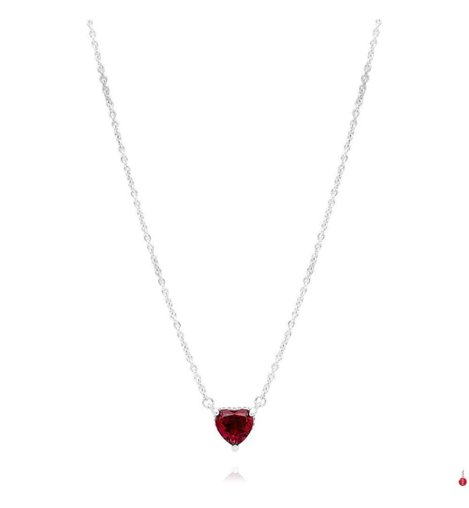 Collier Pendant Halo Coeur Scintillant - Argent 925/1000e