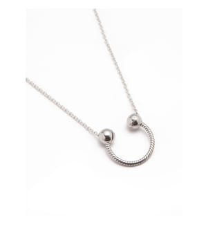 Pandora Momente U-Form Charme Anhänger Halskette - Silber