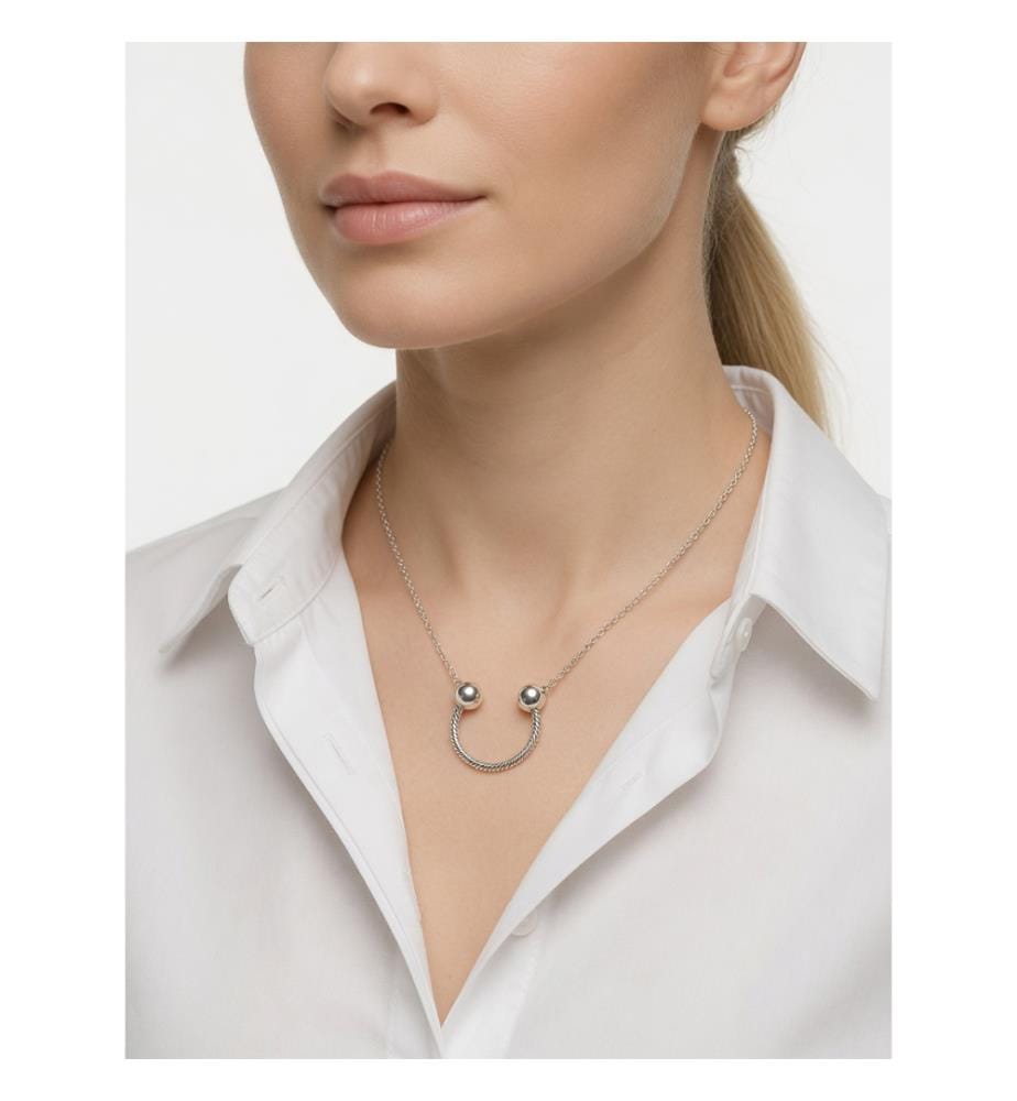 Pandora Moments U-Shape Charm Pendant Necklace - Silver