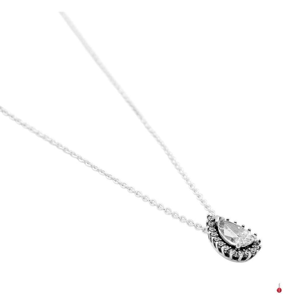 Collana Halo Sparkling Pear - Argento 925/1000e