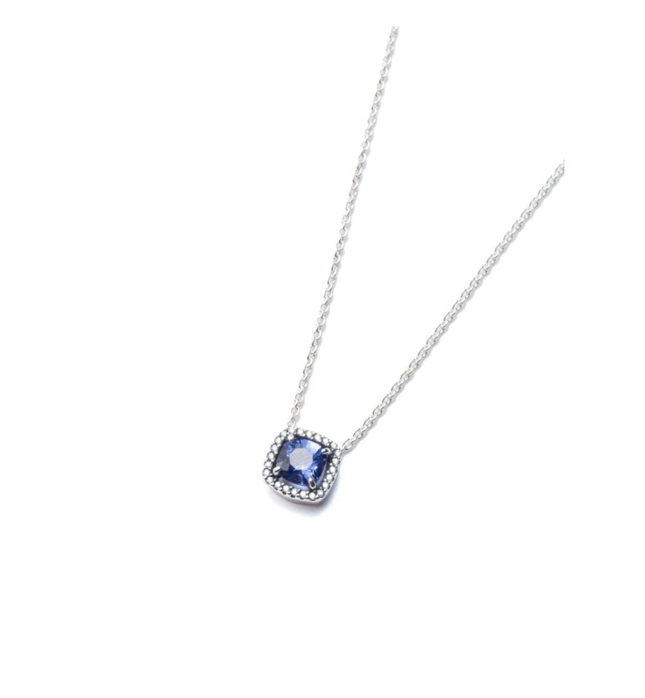 Halskette „Blue Square Point Light“ – Silber