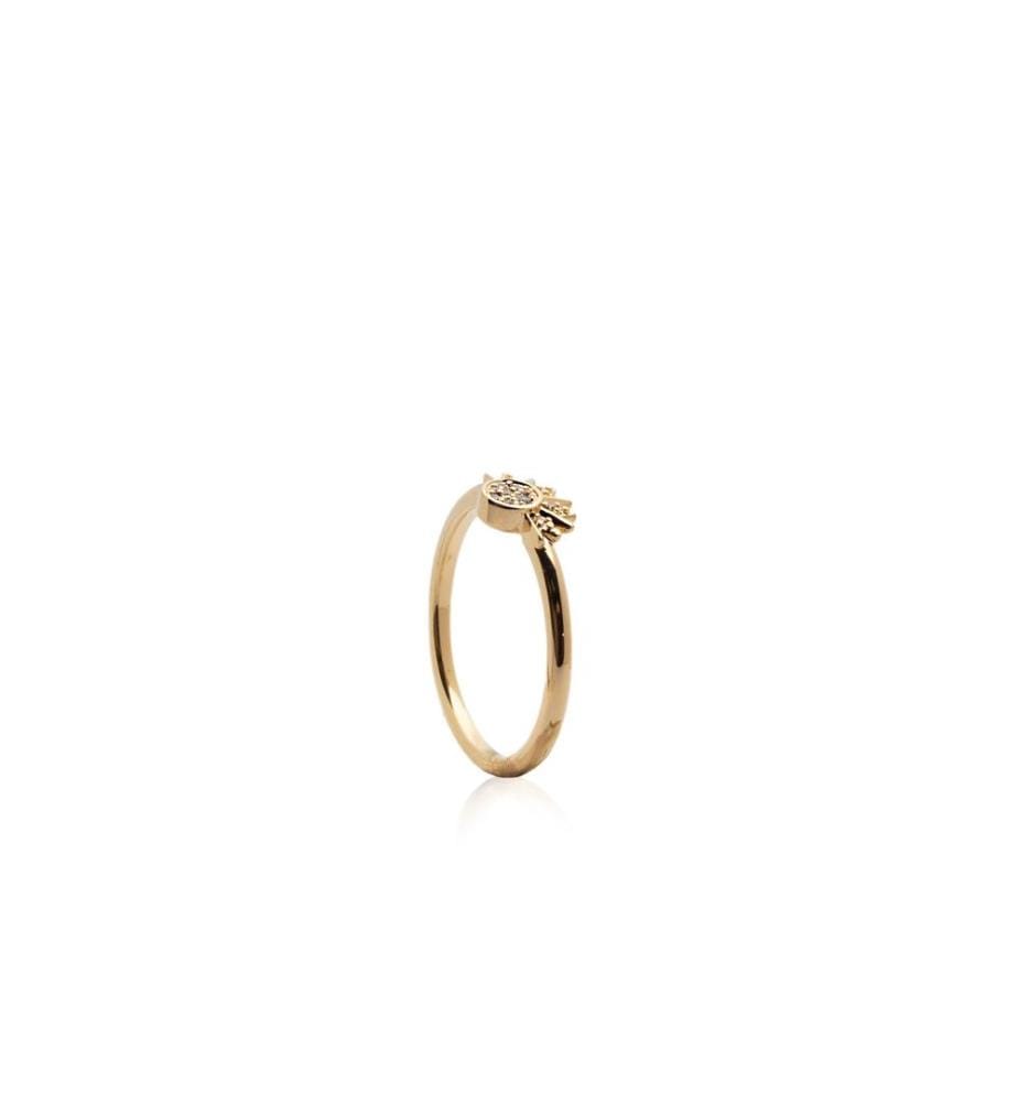 Gold Moments Celestial Sparkling Sun Ring - Klar