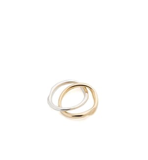Zweifarbiger Ring mit verschlungenen Bändern - Silber/Gold