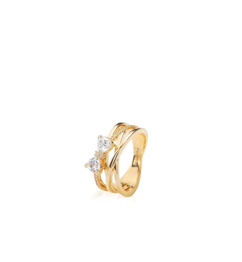 Ring „Funkelnder Knoten“ – Goldfarben