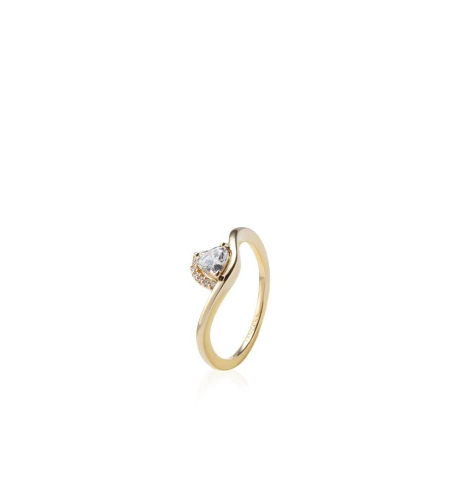 Wellenring mit hellem Herz 14K Goldplattierung - Gold
