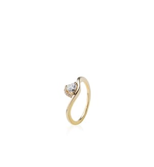 Wellenring mit hellem Herz 14K Goldplattierung - Gold