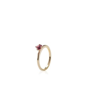 Rotes Herz Solitär Ring 14K Gold Plating - Gold