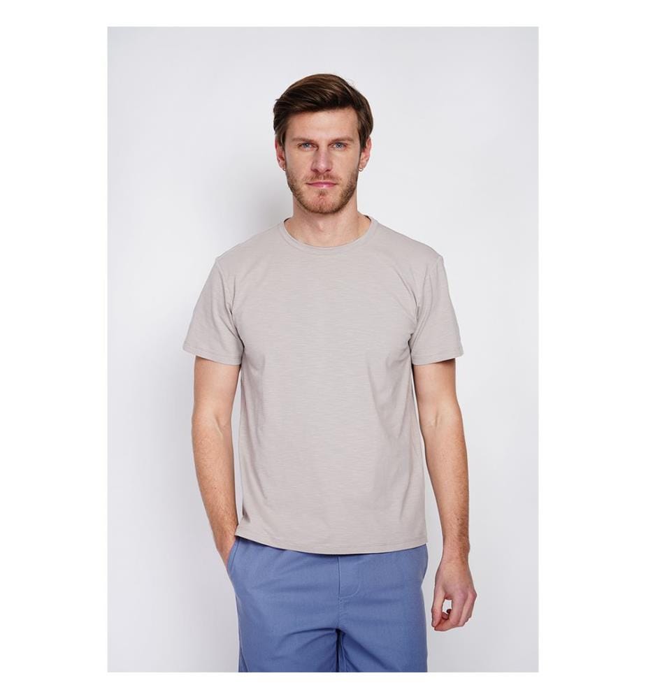 T-shirt col rond manches courtes - Lin