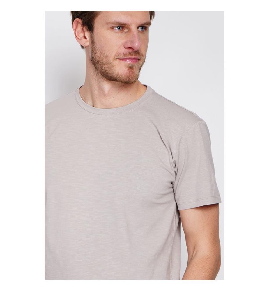 T-shirt col rond manches courtes - Lin