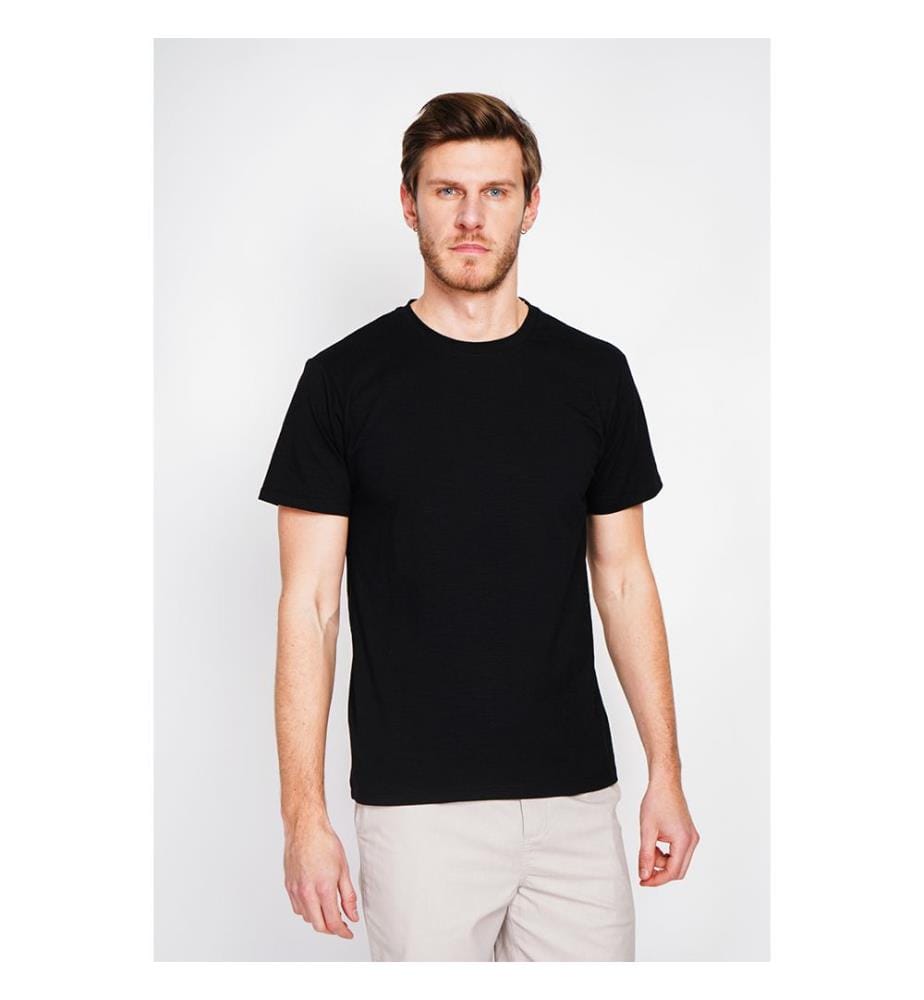 T-shirt col rond manches courtes - Noir