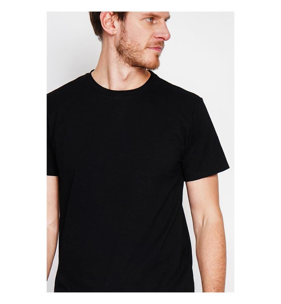 T-shirt col rond manches courtes - Noir