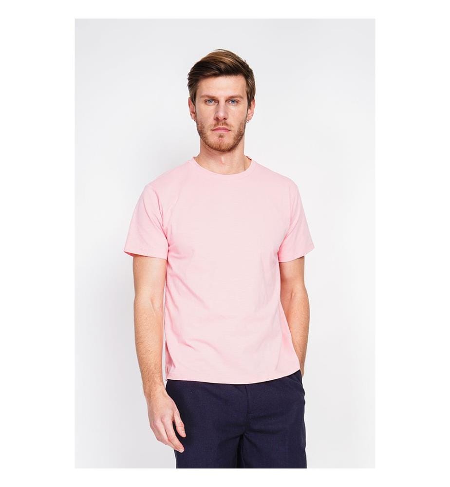 T-shirt col rond manches courtes - Rose
