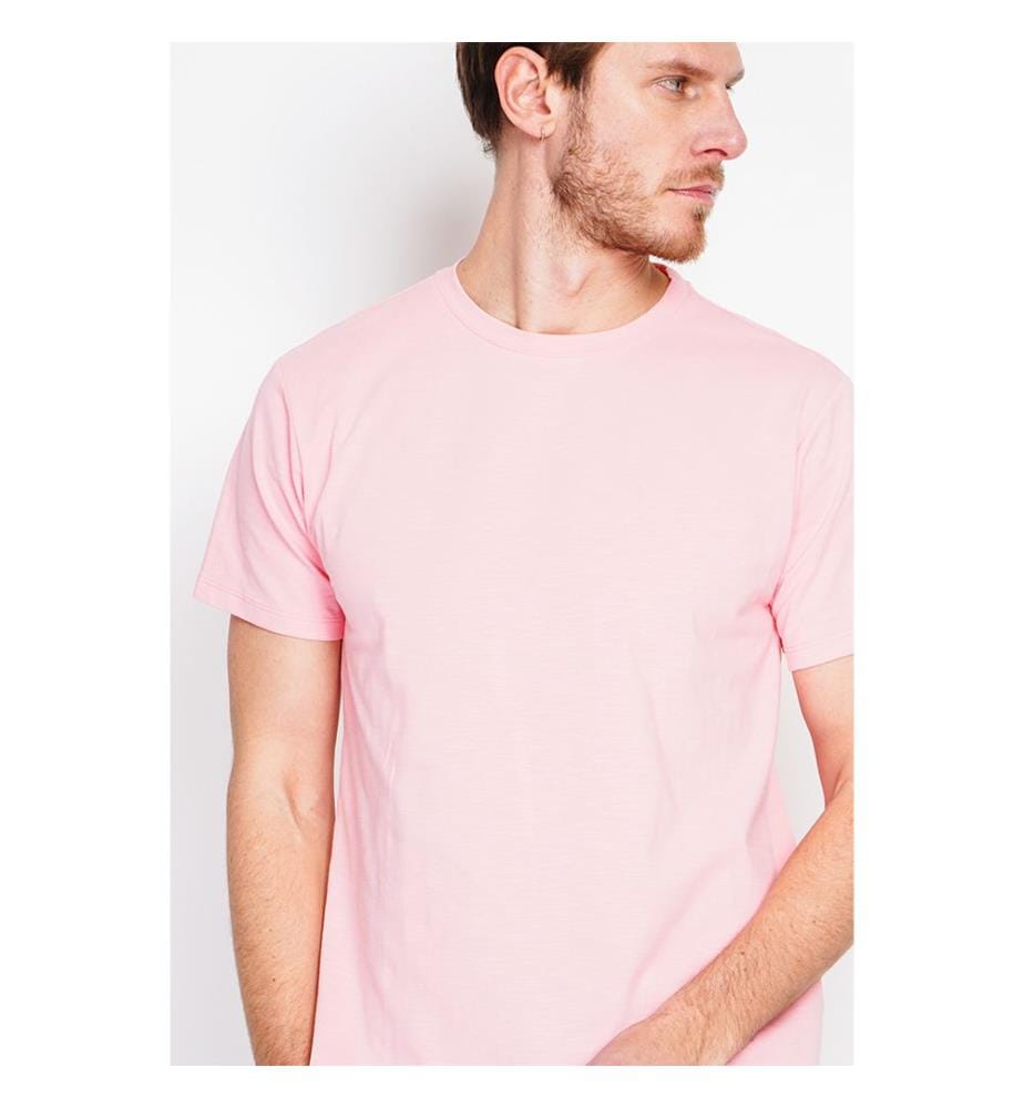 T-shirt col rond manches courtes - Rose