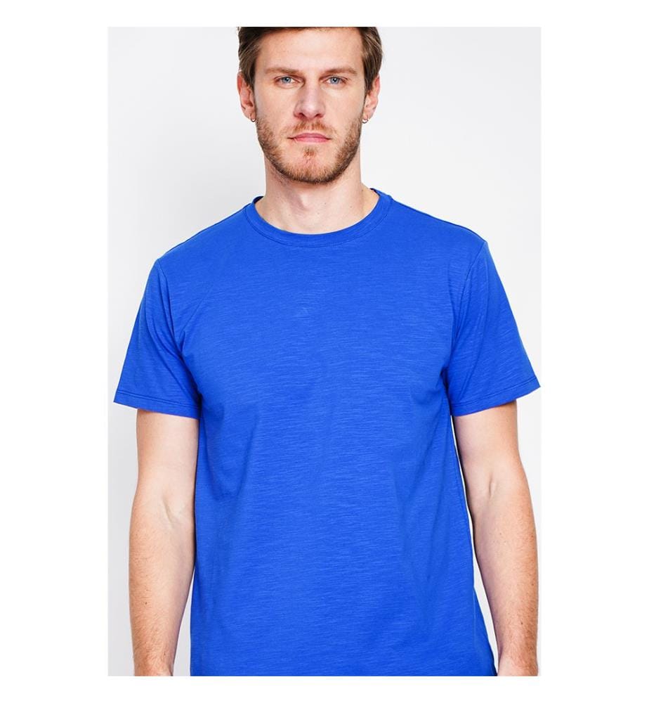 T-shirt col rond manches courtes - Bleu royal