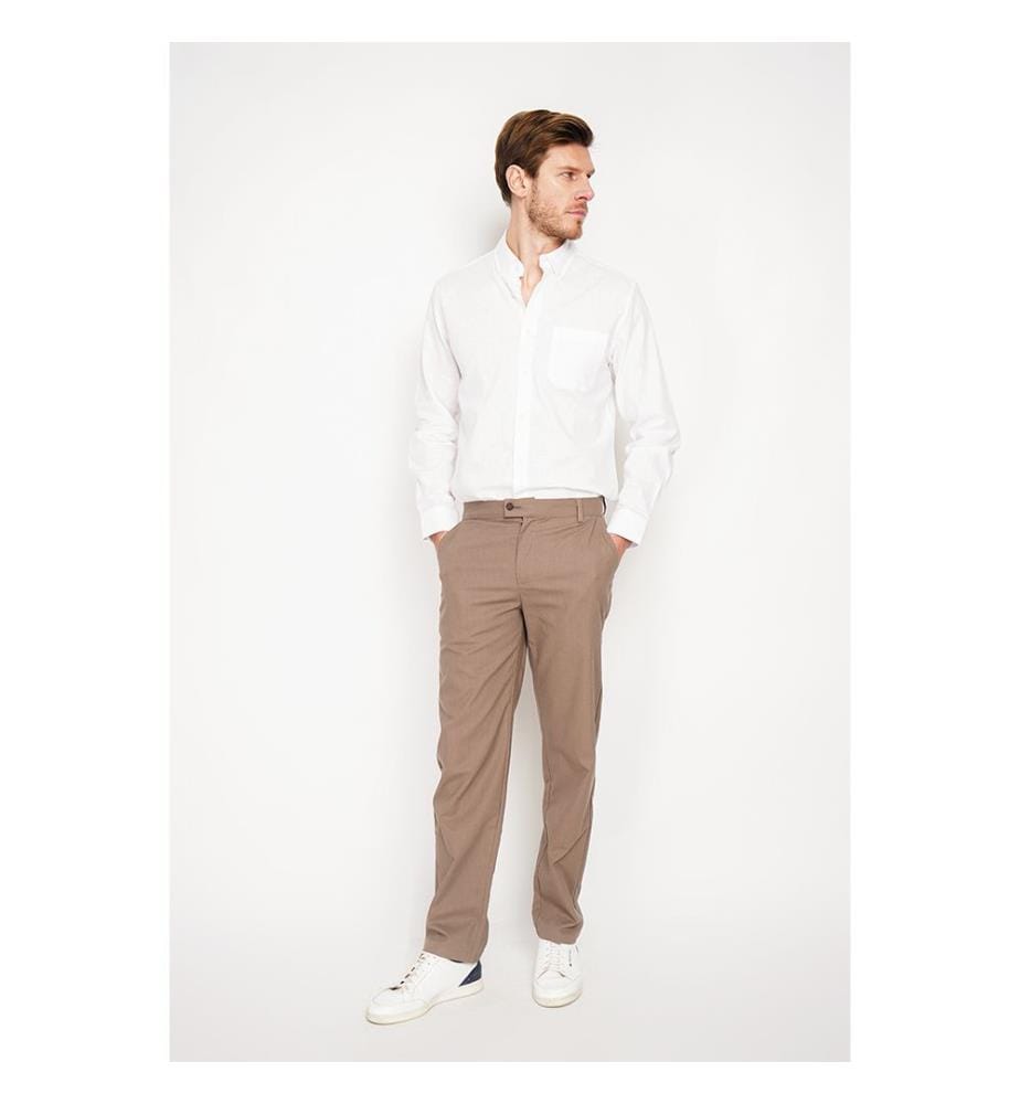 Chemise droite classique avec poche - Blanc