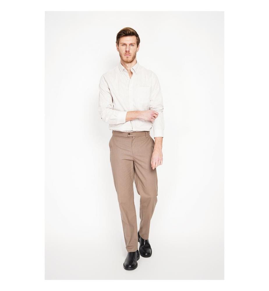 Klassisches, gerades Hemd mit Tasche – Leinen