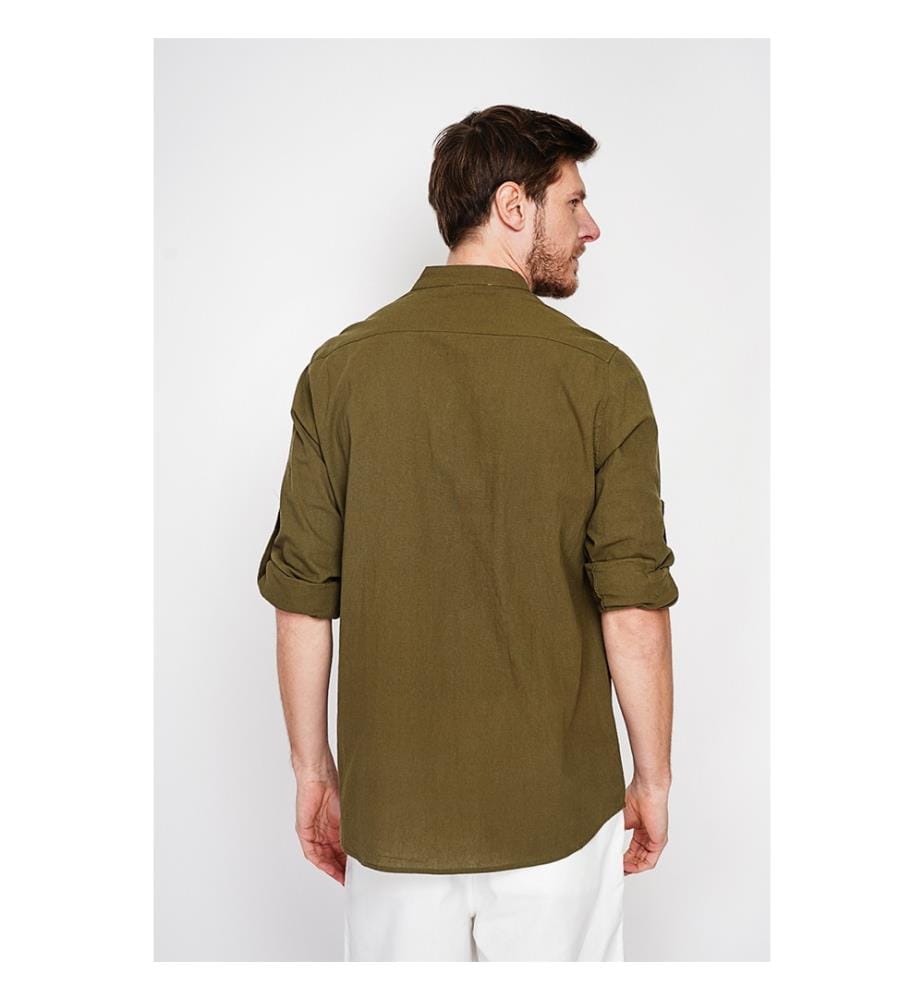 Hemd mit Knöpfen – Khaki