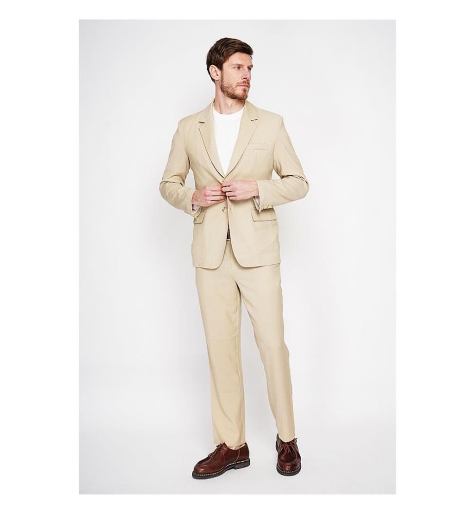 Klassische Jacke mit zwei Knöpfen – Camel