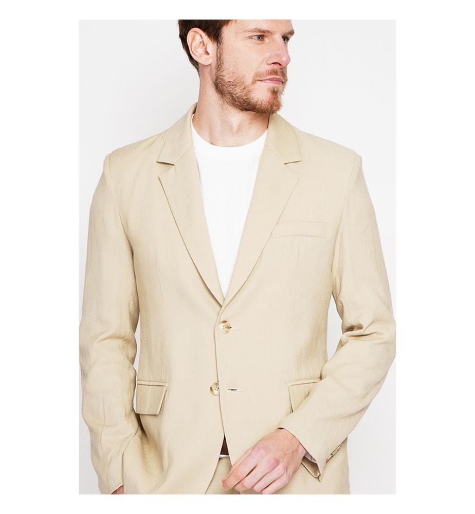 Klassische Jacke mit zwei Knöpfen – Camel