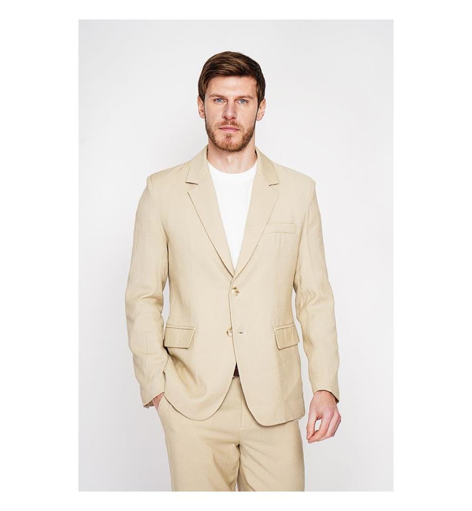 Klassische Jacke mit zwei Knöpfen – Camel