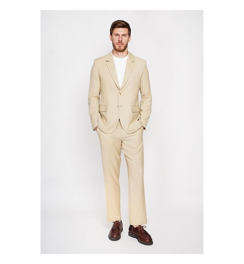 Klassische Jacke mit zwei Knöpfen – Camel