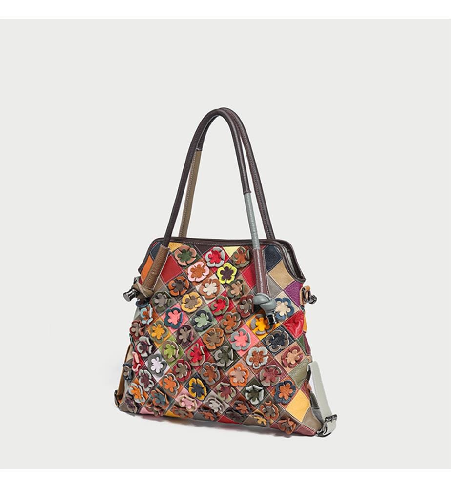 Einkaufstasche Patchwork floral - Mehrfarbig