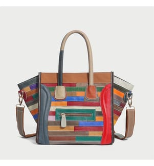 Patchwork-Einkaufstasche mehrfarbig - Mehrfarbig