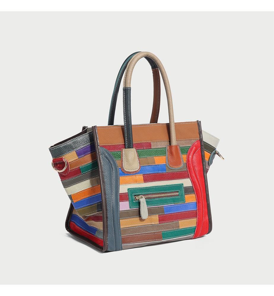 Patchwork-Einkaufstasche mehrfarbig - Mehrfarbig