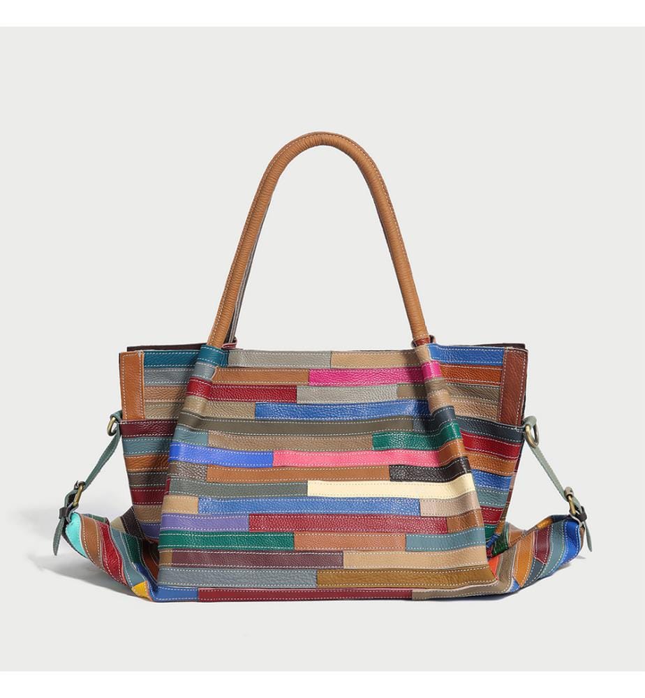 Grosse Einkaufstasche Patchwork multicolor - Multicolor