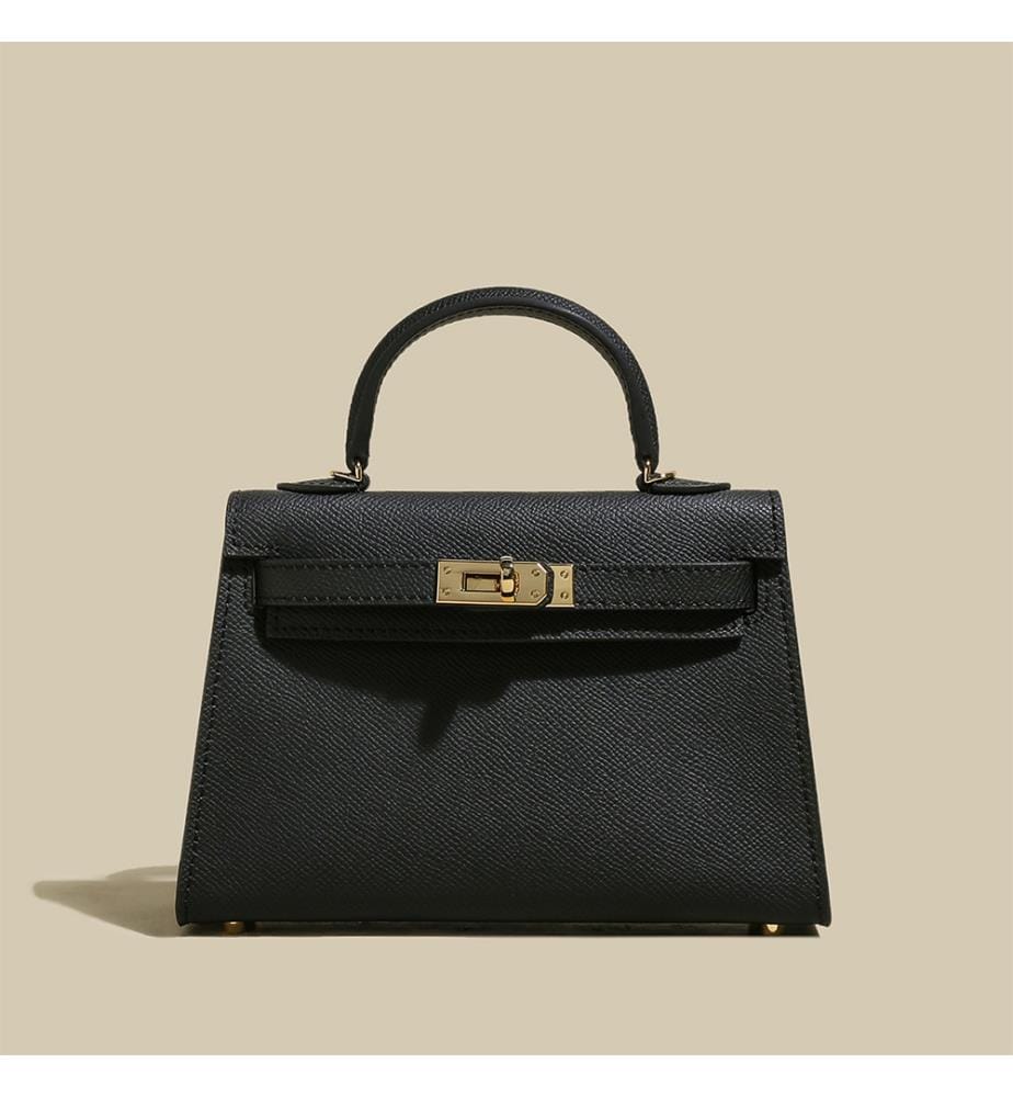 Klassische strukturierte Handtasche - Schwarz