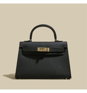 Klassische strukturierte Handtasche - Schwarz