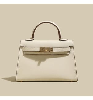 Klassische strukturierte Handtasche - Gold