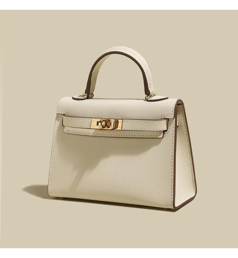Klassische strukturierte Handtasche - Gold